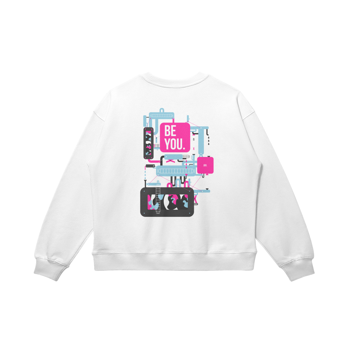 Unisex Embroidered Heavyweight Oversized Sweatshirt - BE YOU - JUX