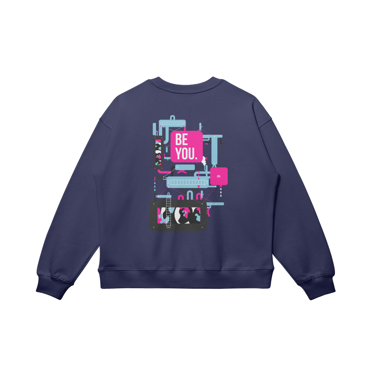 Unisex Embroidered Heavyweight Oversized Sweatshirt - BE YOU - JUX
