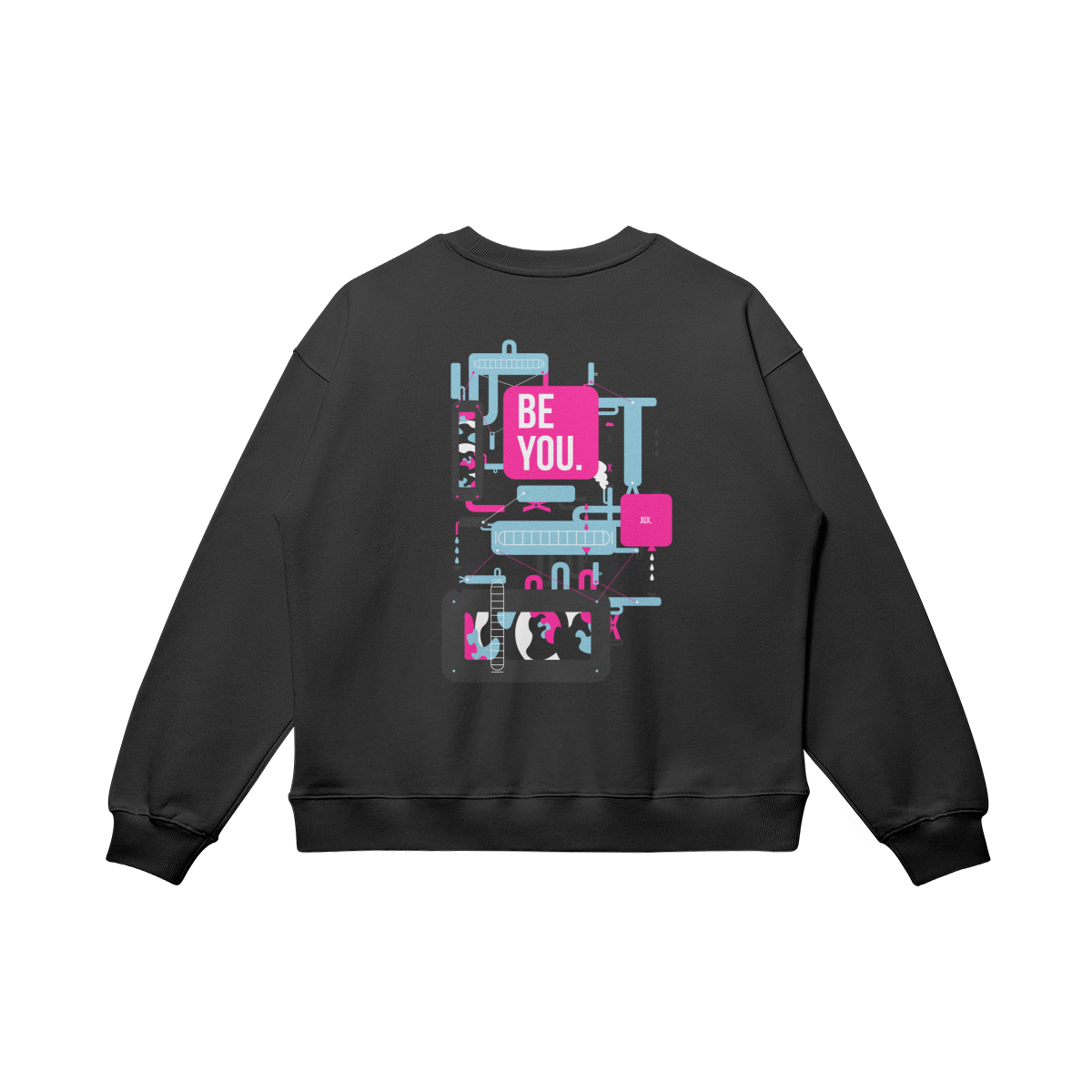 Unisex Embroidered Heavyweight Oversized Sweatshirt - BE YOU - JUX