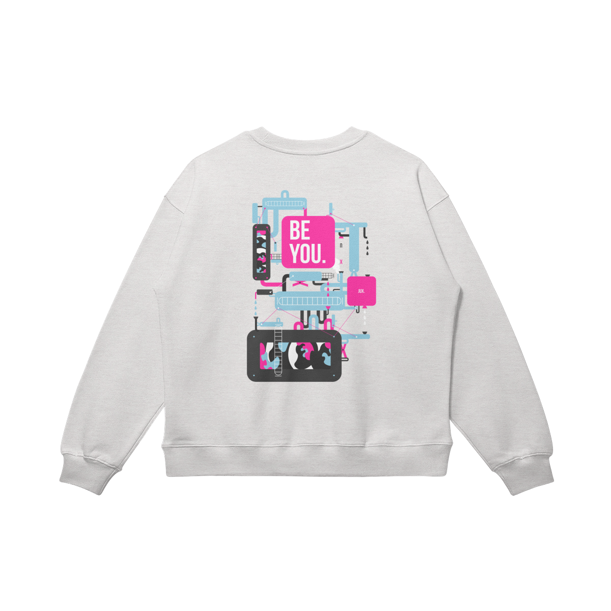 Unisex Embroidered Heavyweight Oversized Sweatshirt - BE YOU - JUX