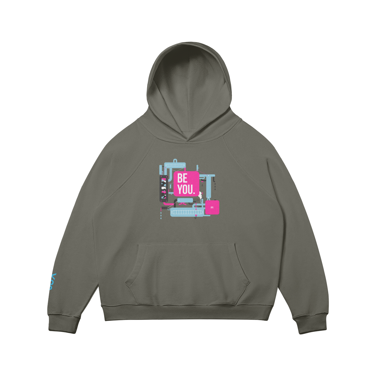 Unisex Embroidered Loose Fit Fleece-lined Hoodie - BE YOU - JUX