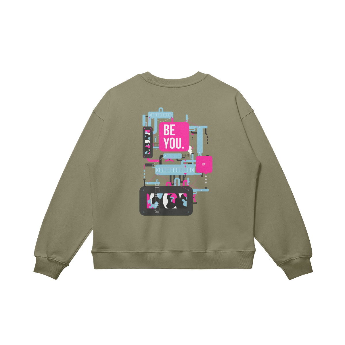 Unisex Embroidered Heavyweight Oversized Sweatshirt - BE YOU - JUX