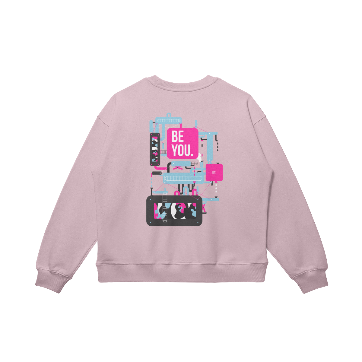 Unisex Embroidered Heavyweight Oversized Sweatshirt - BE YOU - JUX