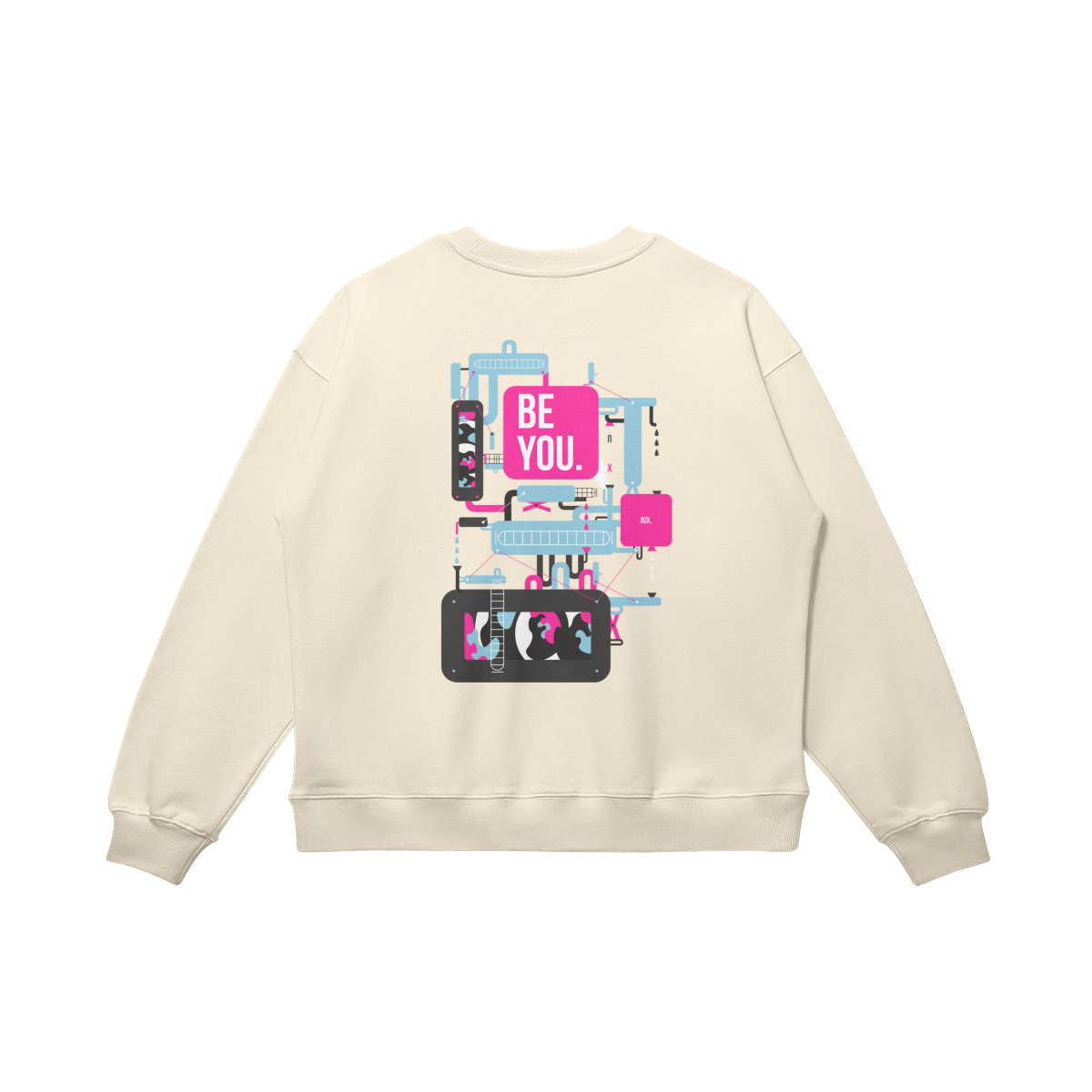 Unisex Embroidered Heavyweight Oversized Sweatshirt - BE YOU - JUX