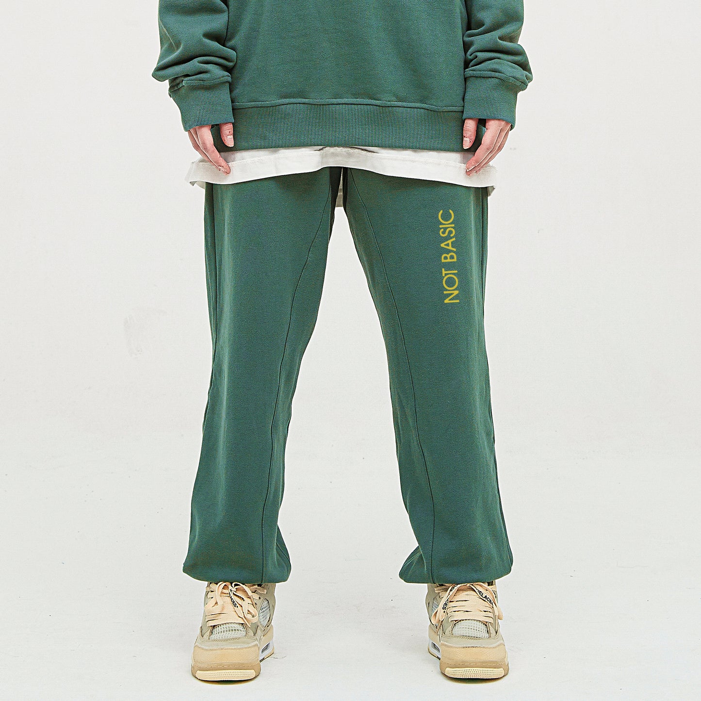 Unisex Embroidered Heavyweight Baggy Sweatpants - NOT BASIC