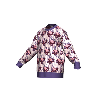 Unisex Jacquard Crewneck Knitted Sweater Relaxed Fit - JUX