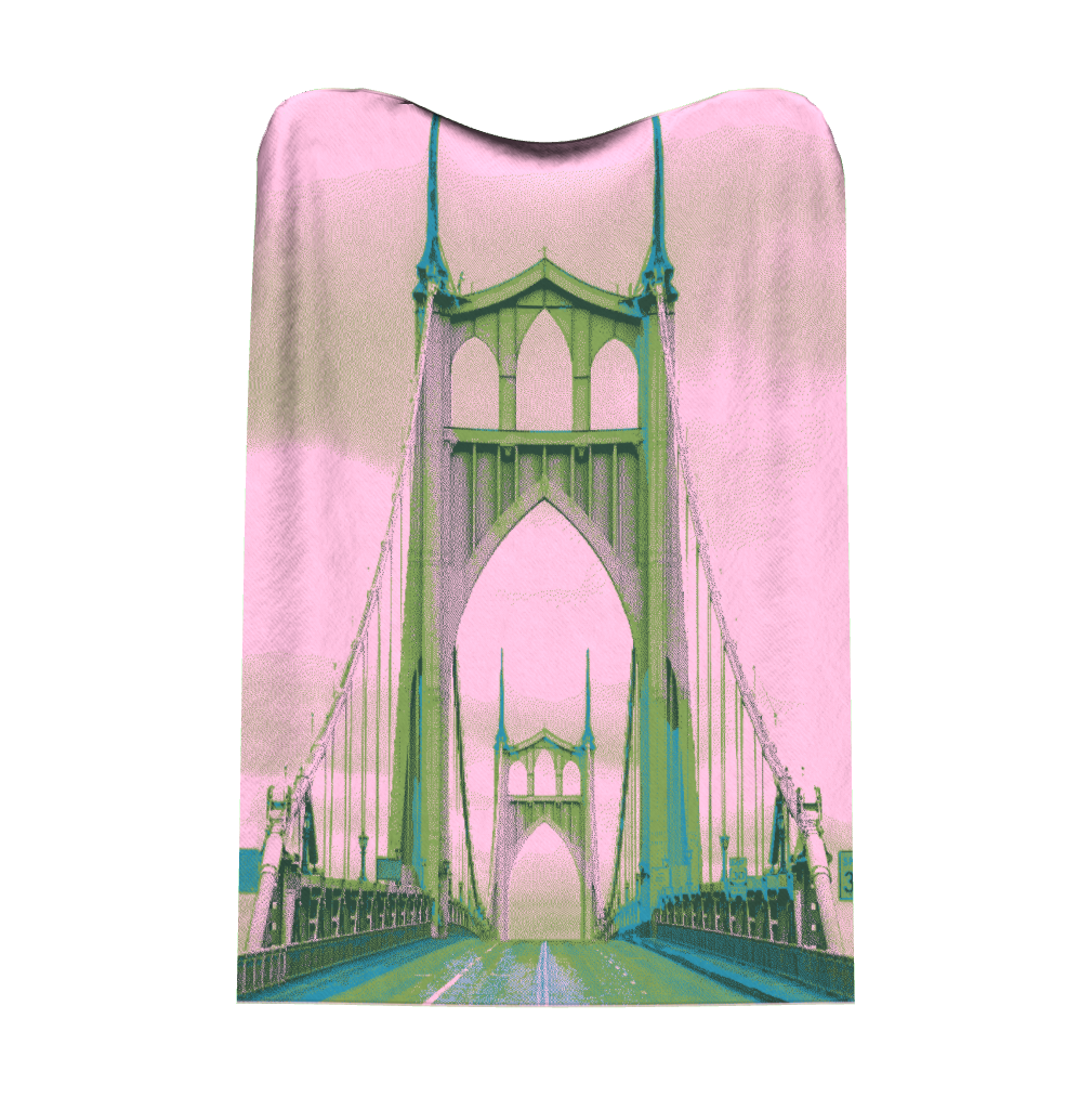 Jacquard Knitted Blanket - St. Johns Bridge - JUX