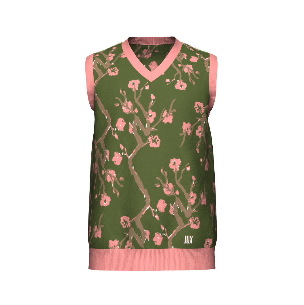 Unisex Jacquard Knitted V-Neck Sweater Vest - JUX