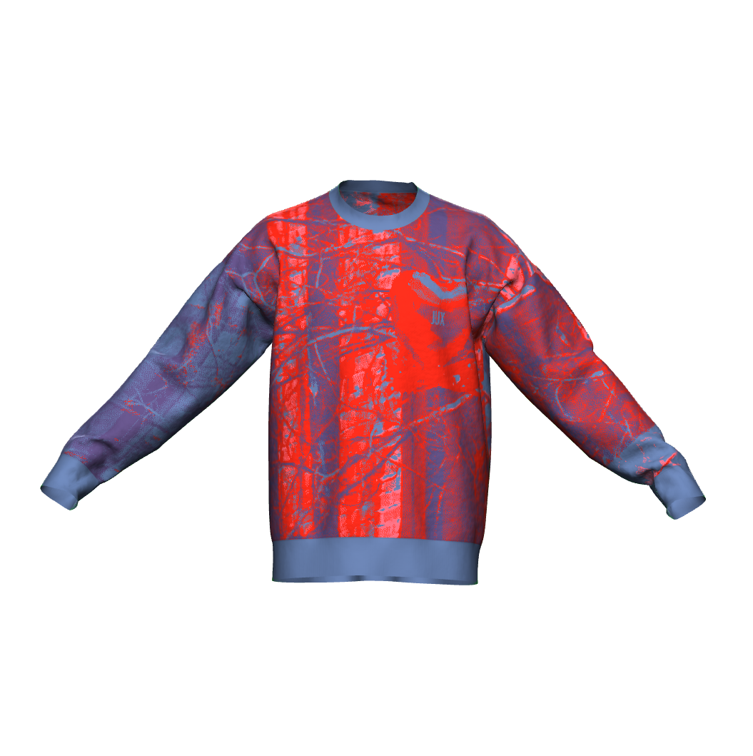 Unisex Jacquard Crewneck Knitted Sweater Relaxed Fit - JUX
