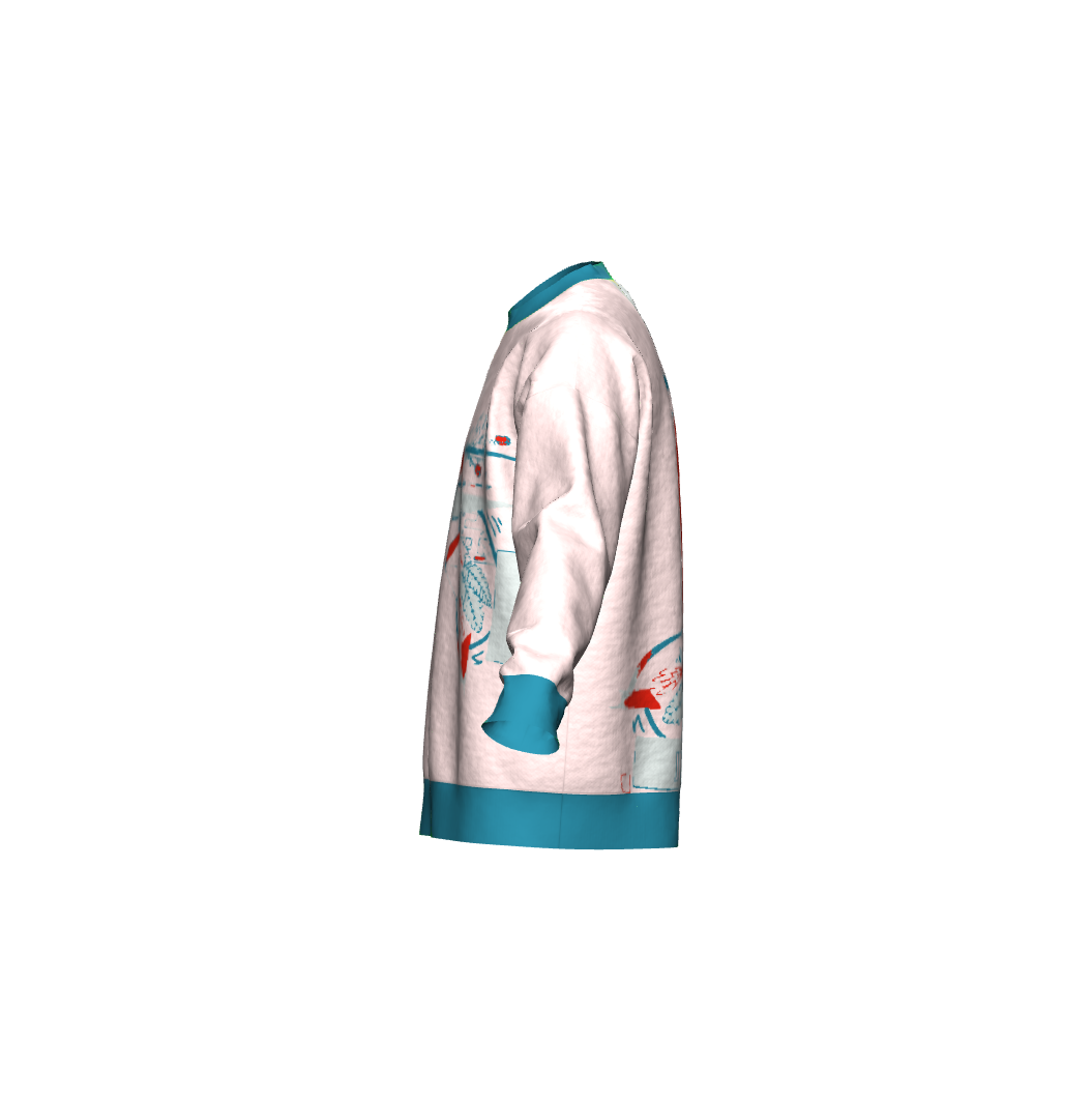 Unisex Jacquard Crewneck Knitted Sweater Relaxed Fit - JUX