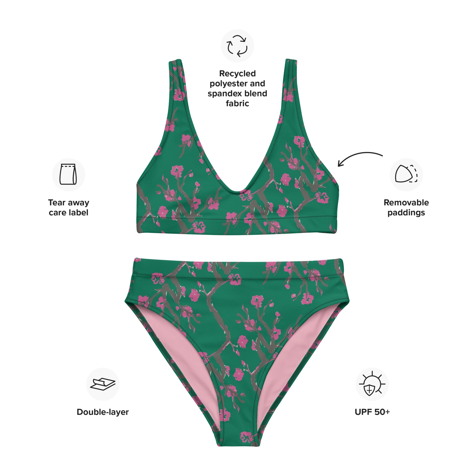 Feminine Cut Recycled High-Waisted Bikini - JUX