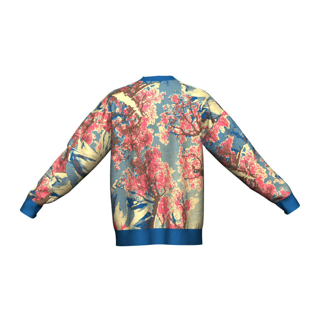 Unisex Jacquard Crewneck Knitted Sweater Relaxed Fit - JUX