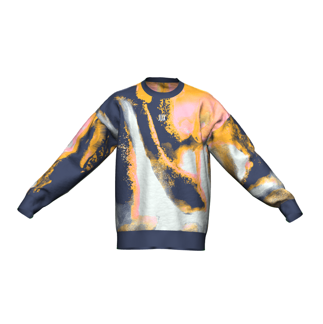 Unisex Jacquard Crewneck Knitted Sweater Relaxed Fit - JUX