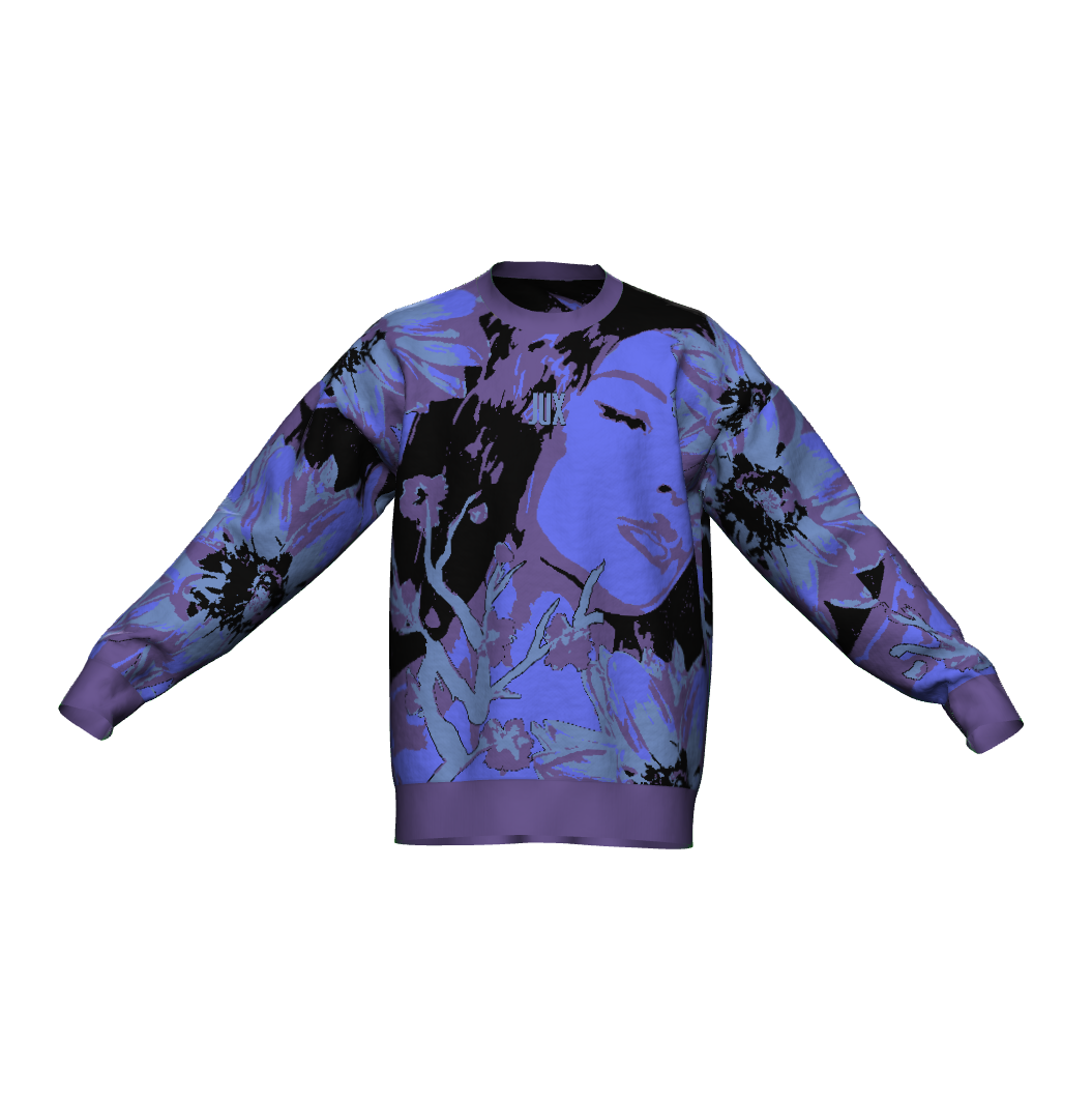 Unisex Jacquard Crewneck Knitted Sweater Relaxed Fit - JUX