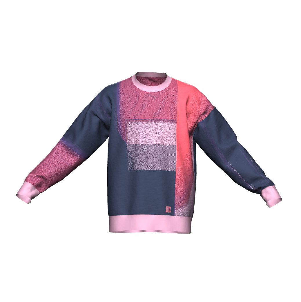 Unisex Jacquard Crewneck Knitted Sweater Relaxed Fit - JUX