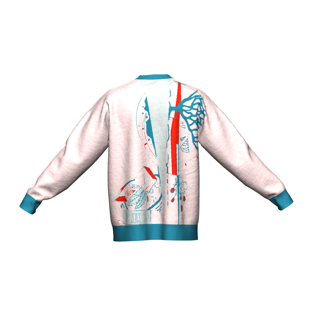 Unisex Jacquard Crewneck Knitted Sweater Relaxed Fit - JUX