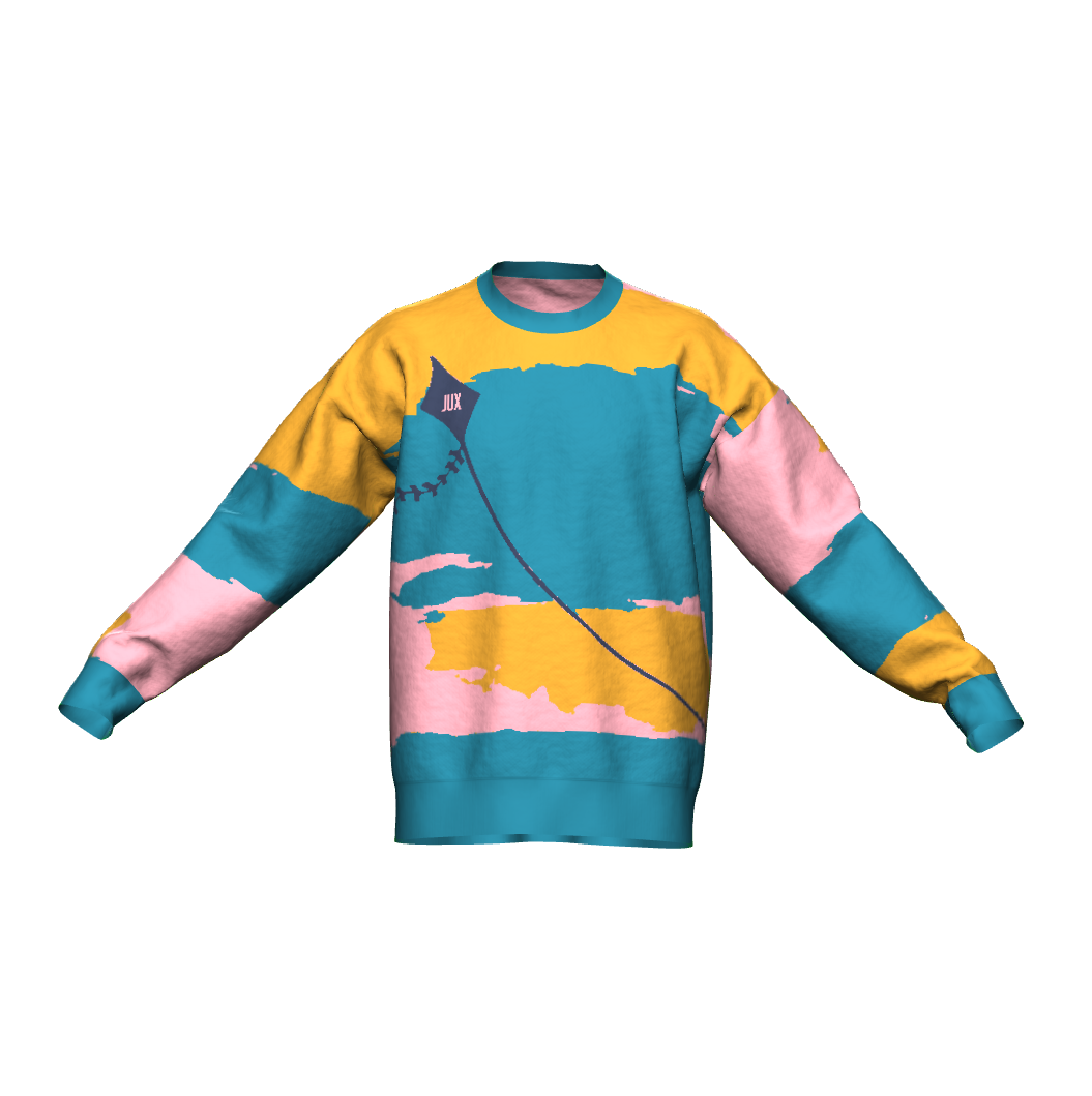 Unisex Jacquard Crewneck Knitted Sweater Relaxed Fit - JUX