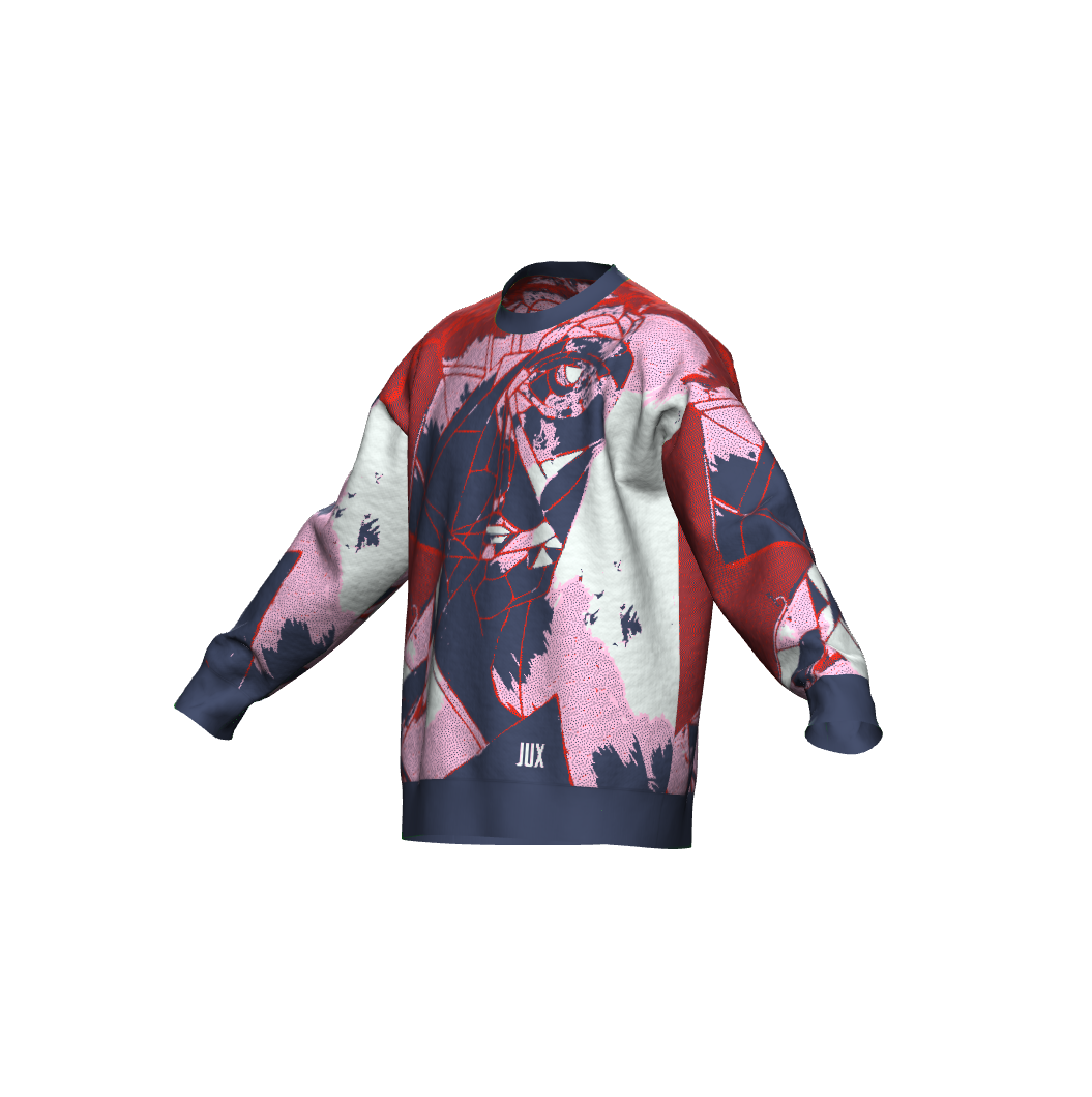 Unisex Jacquard Crewneck Knitted Sweater Relaxed Fit - JUX