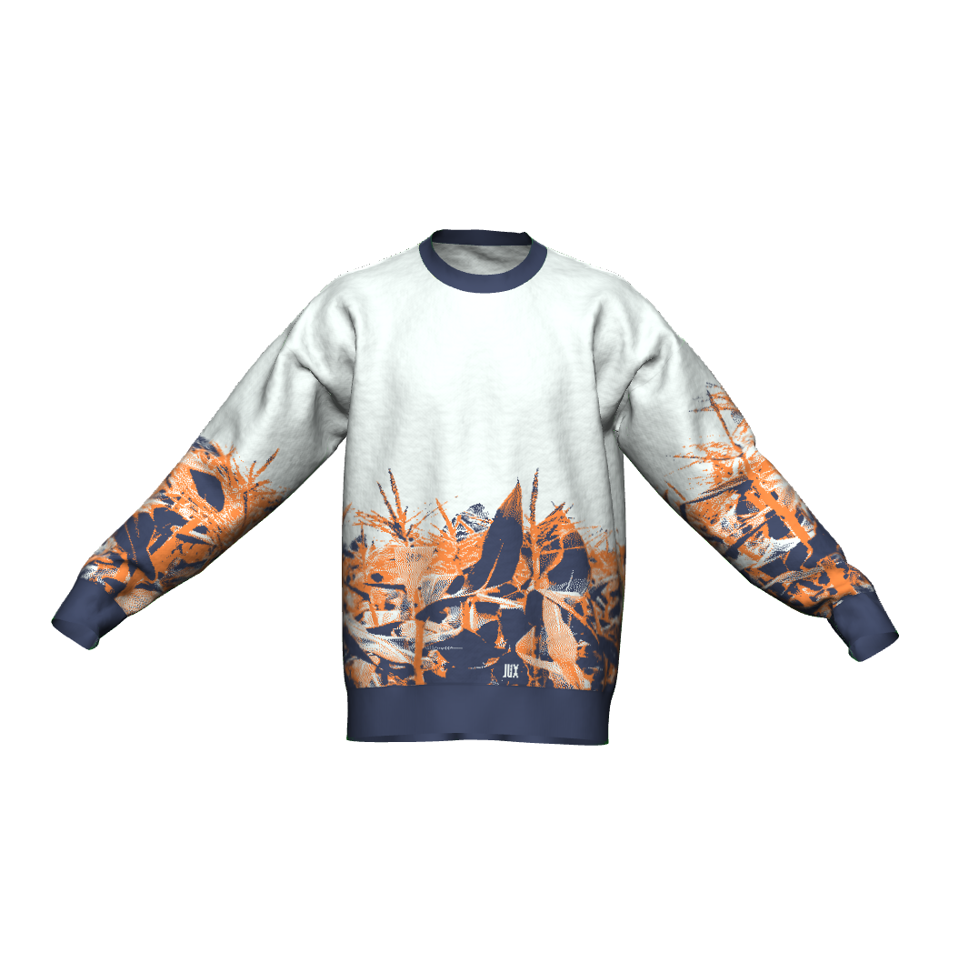 Unisex Jacquard Crewneck Knitted Sweater Relaxed Fit - JUX