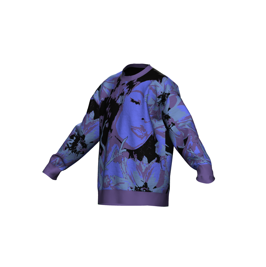 Unisex Jacquard Crewneck Knitted Sweater Relaxed Fit - JUX
