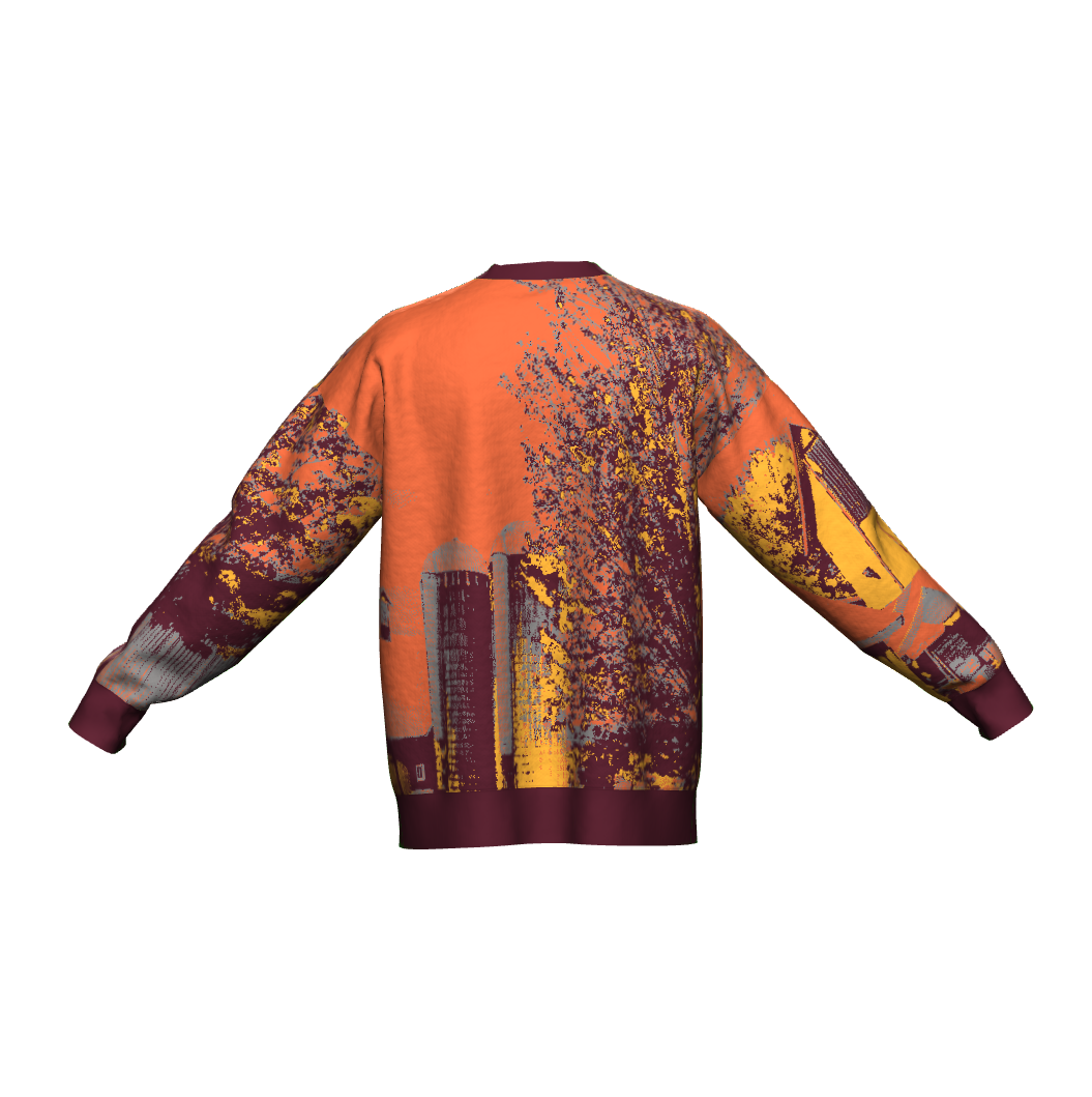 Unisex Jacquard Crewneck Knitted Sweater Relaxed Fit - JUX