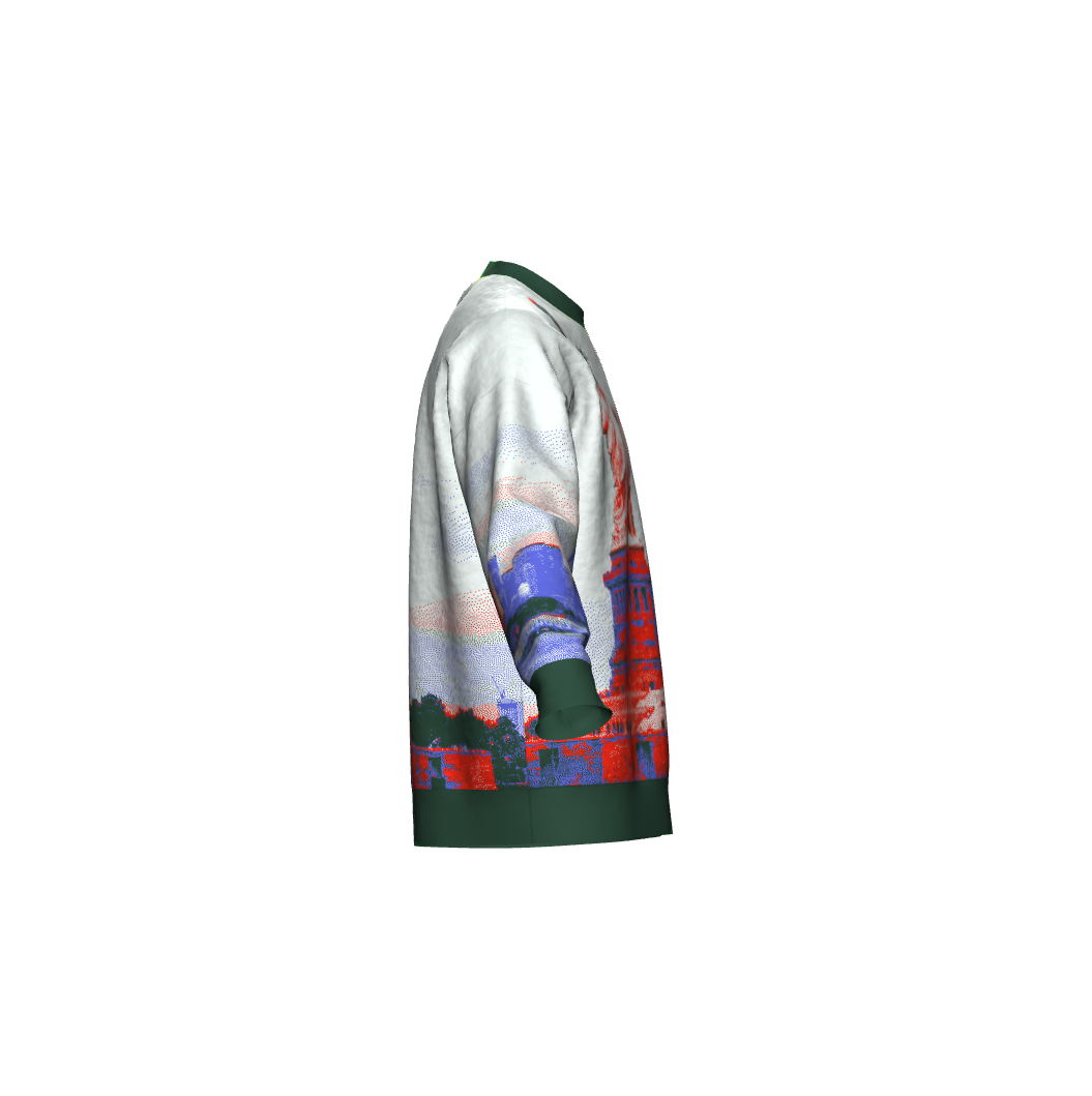 Unisex Jacquard Crewneck Knitted Sweater Relaxed Fit - JUX