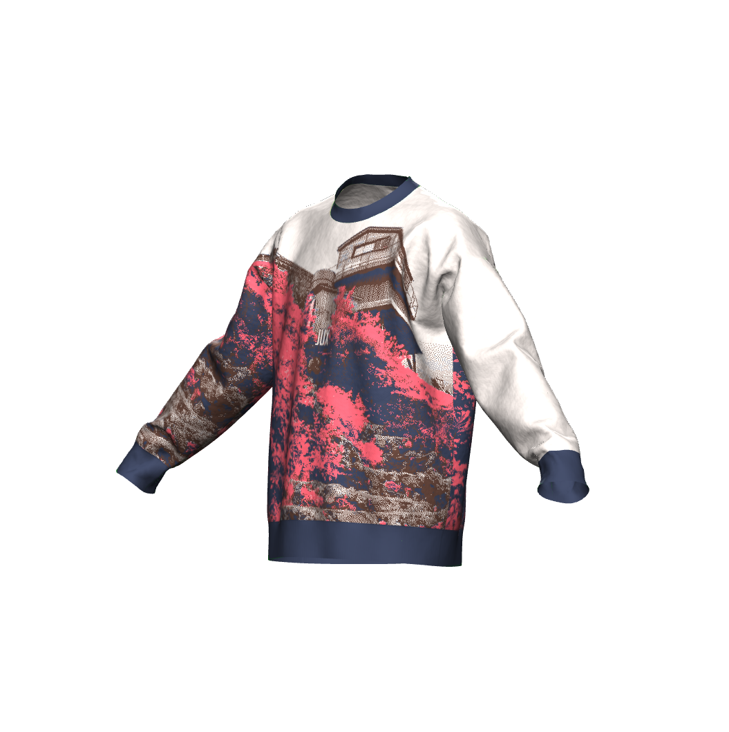 Unisex Jacquard Crewneck Knitted Sweater Relaxed Fit - JUX