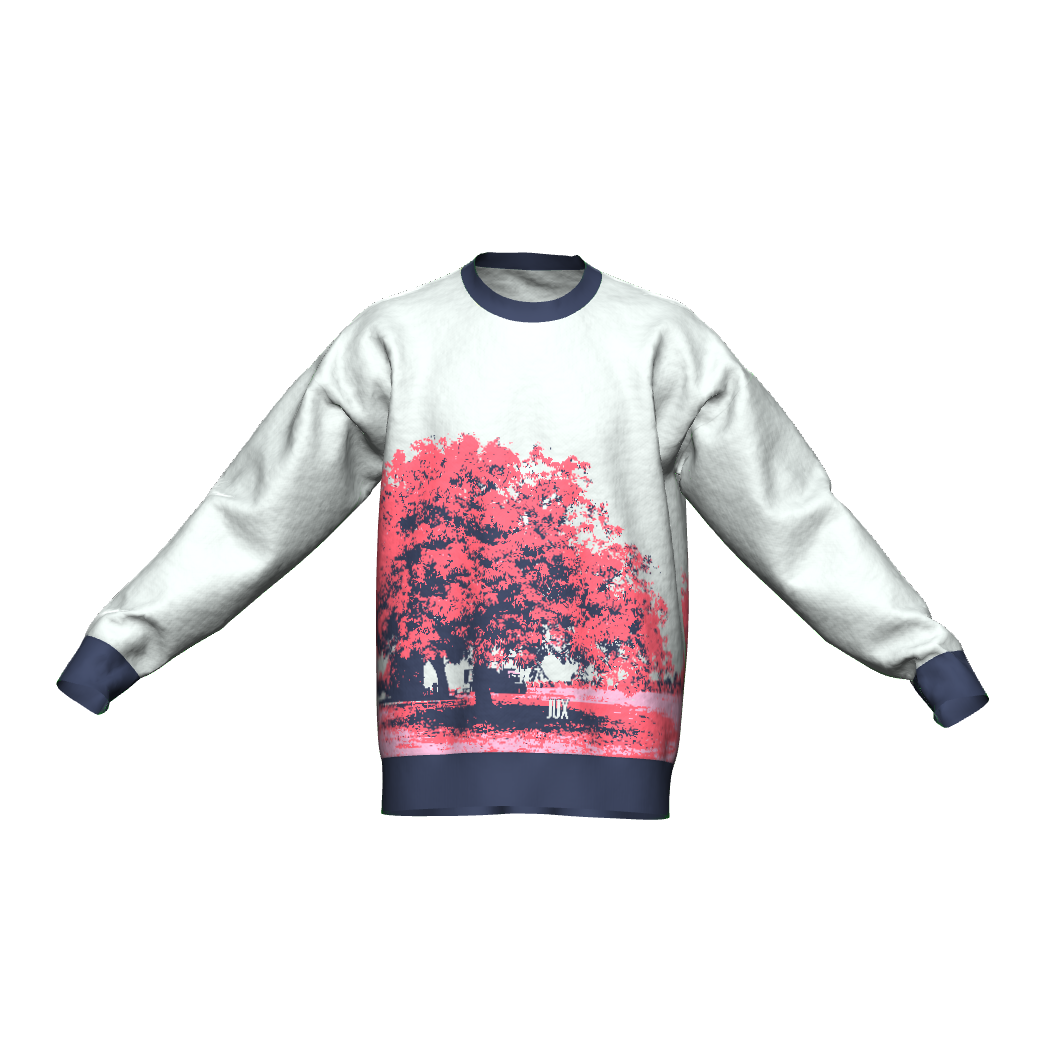Unisex Jacquard Crewneck Knitted Sweater Relaxed Fit - JUX