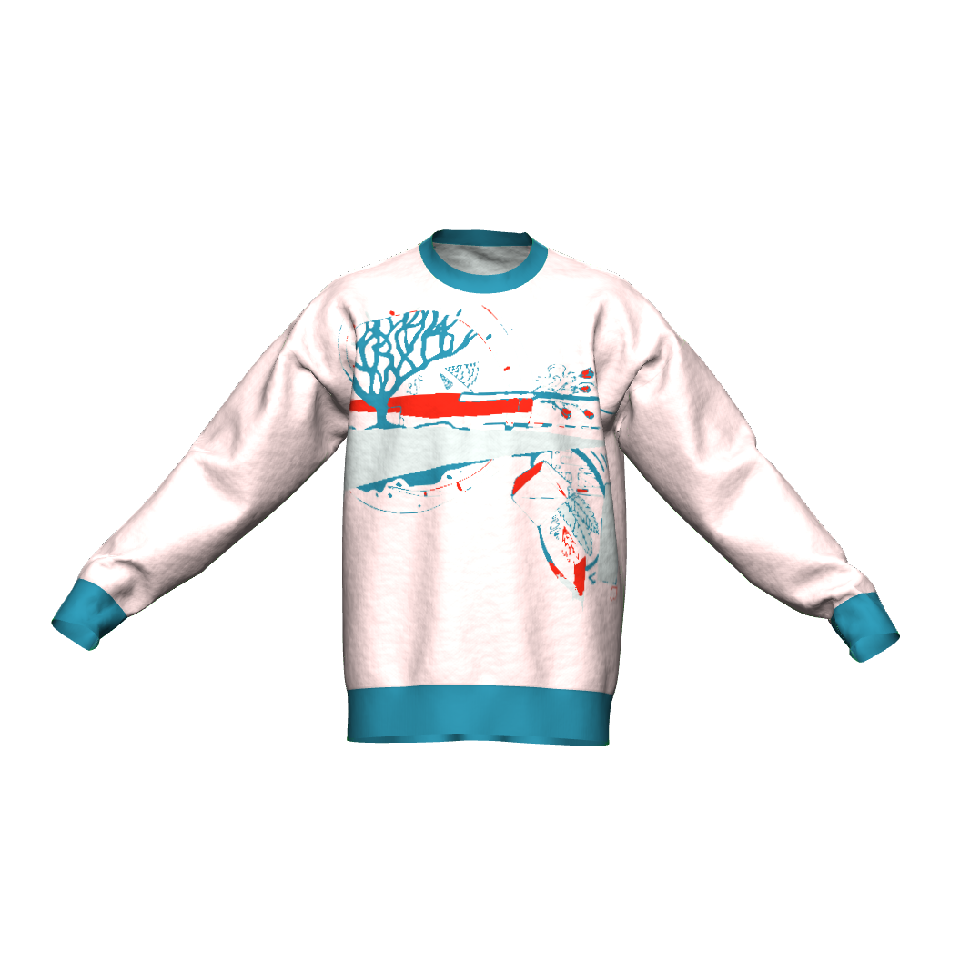 Unisex Jacquard Crewneck Knitted Sweater Relaxed Fit - JUX