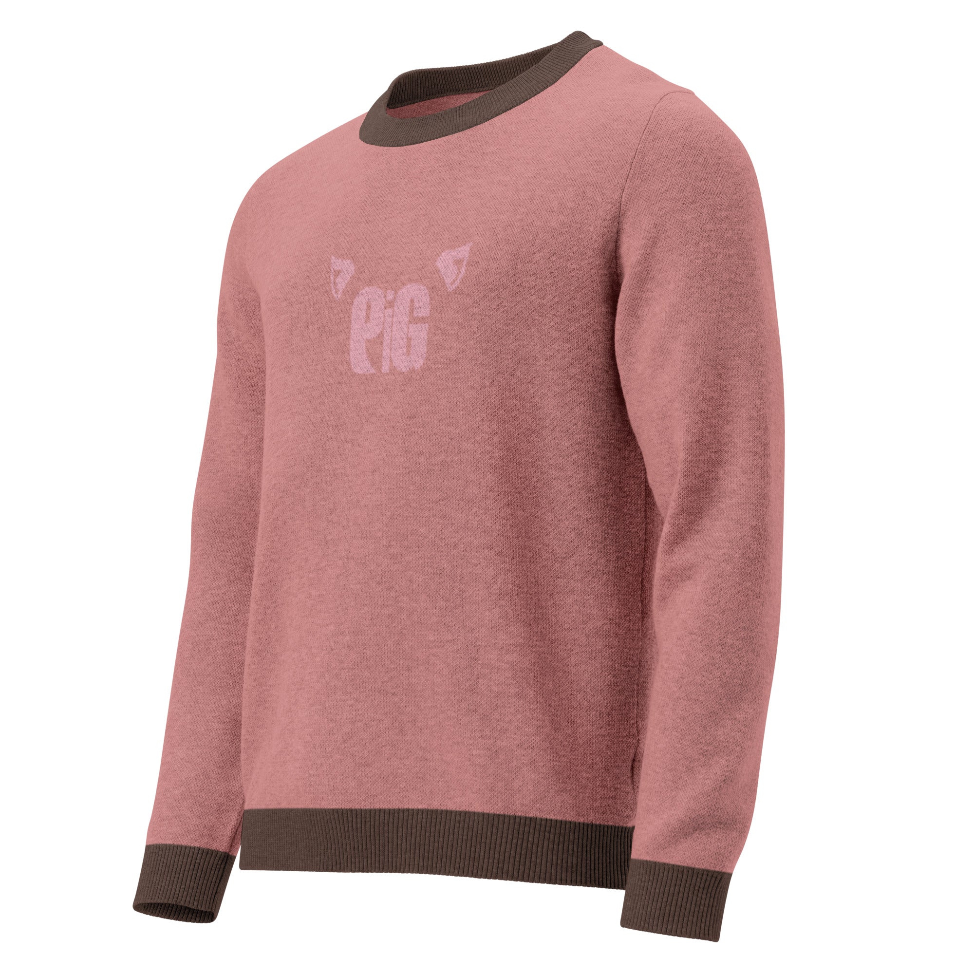 Unisex Jacquard Crewneck Knitted Sweater Classic Fit - PIG - JUX
