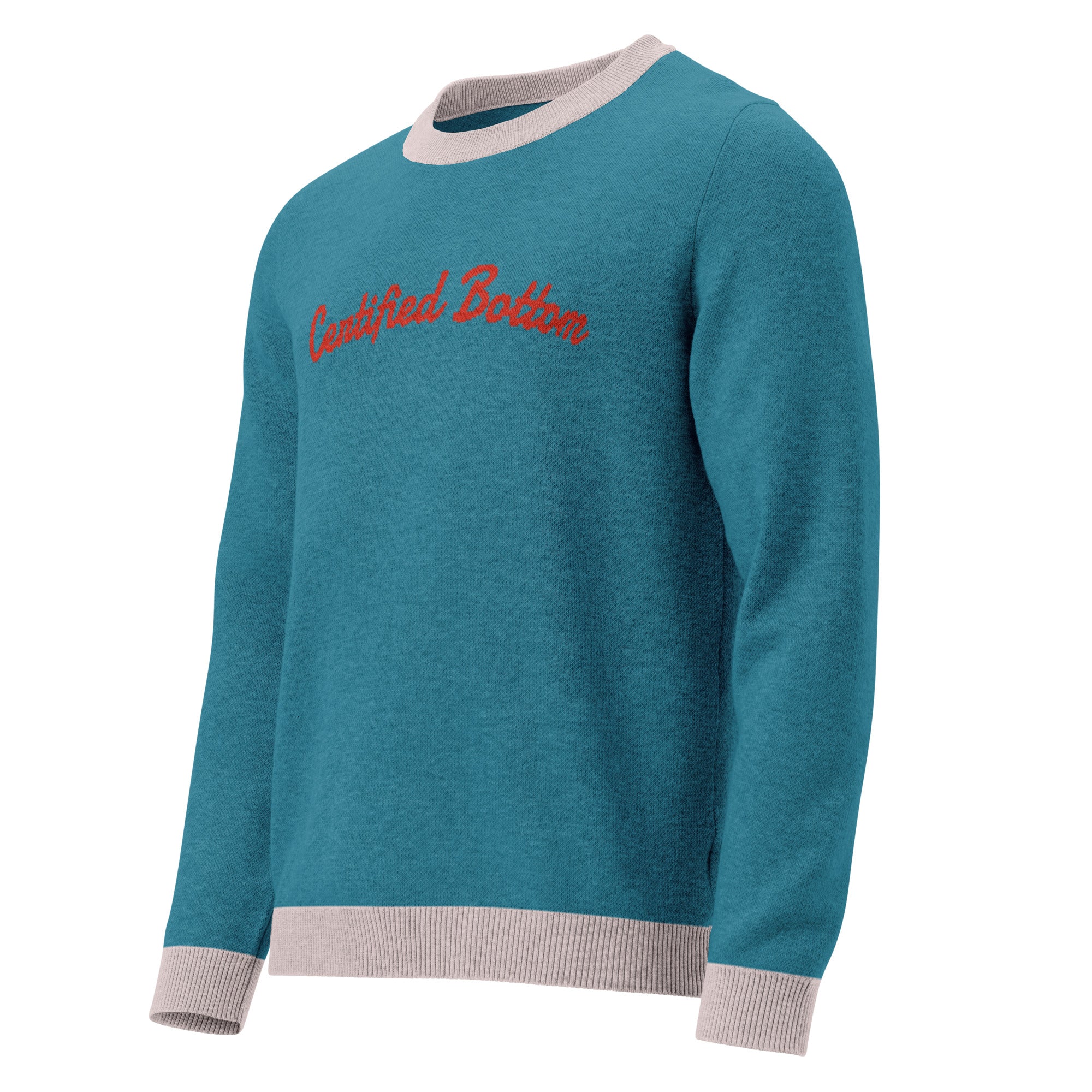 Unisex Jacquard Crewneck Knitted Sweater Classic Fit - Certified Bottom - JUX