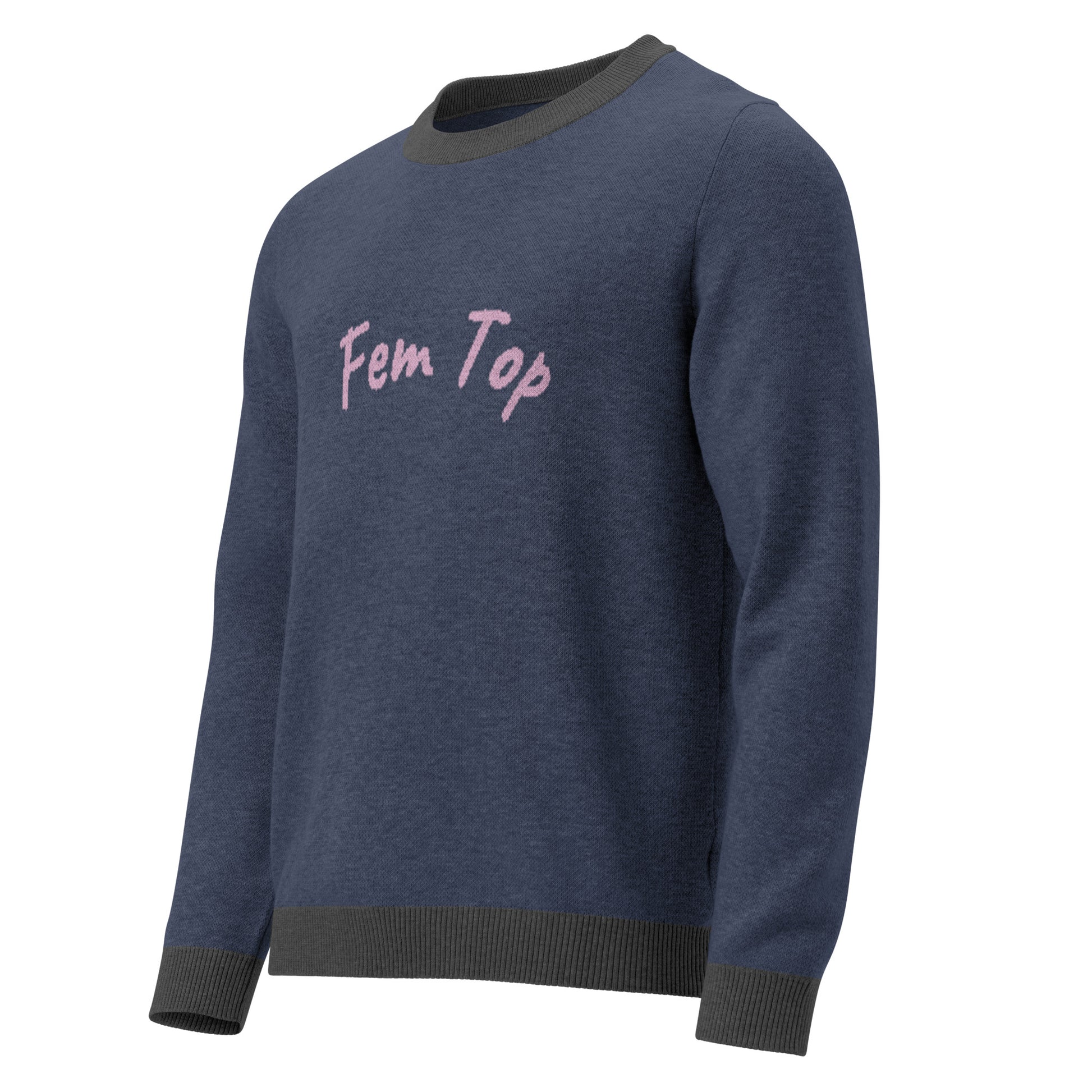 Unisex Jacquard Crewneck Knitted Sweater Classic Fit - Fem Top - JUX