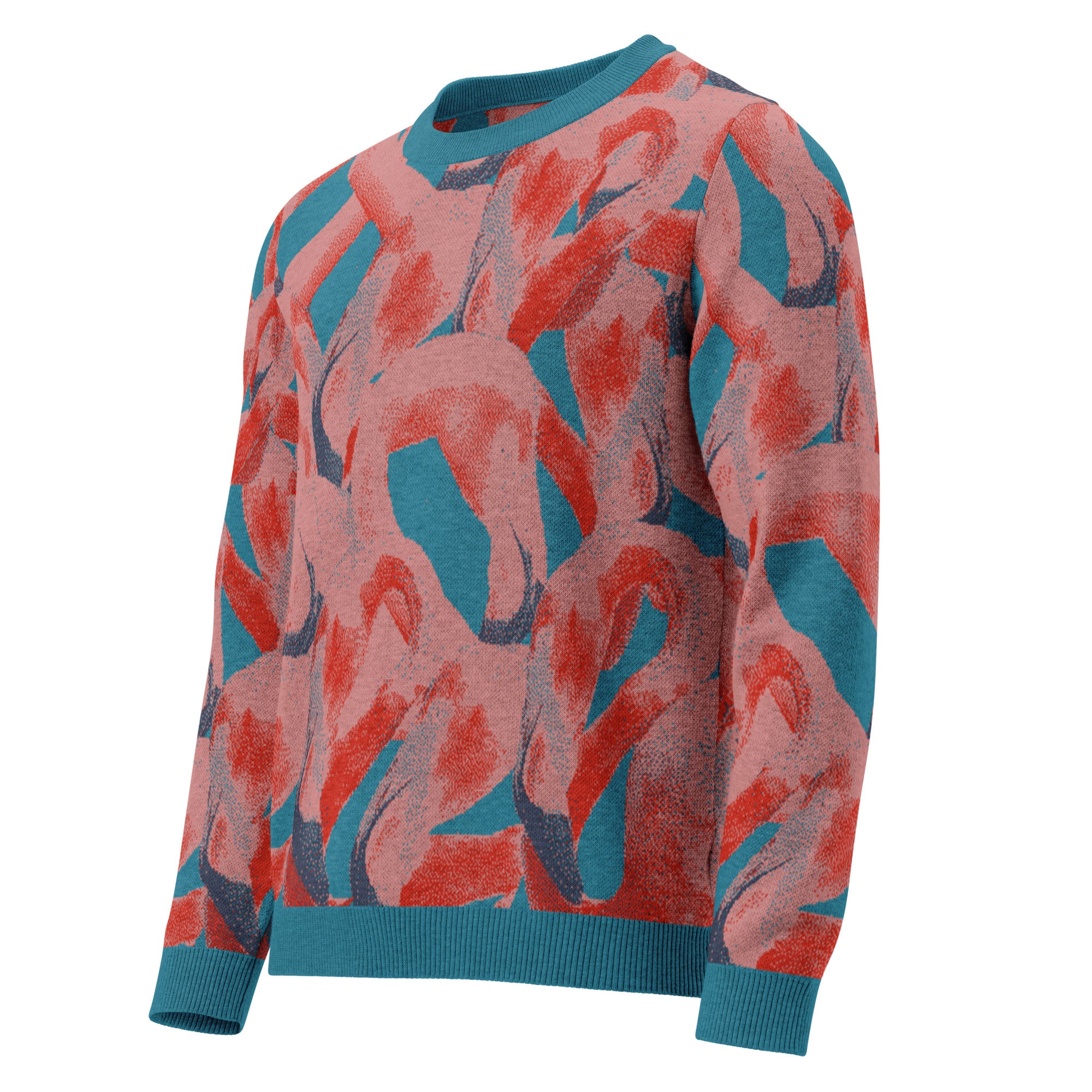 Unisex Jacquard Crewneck Knitted Sweater Classic Fit - JUX