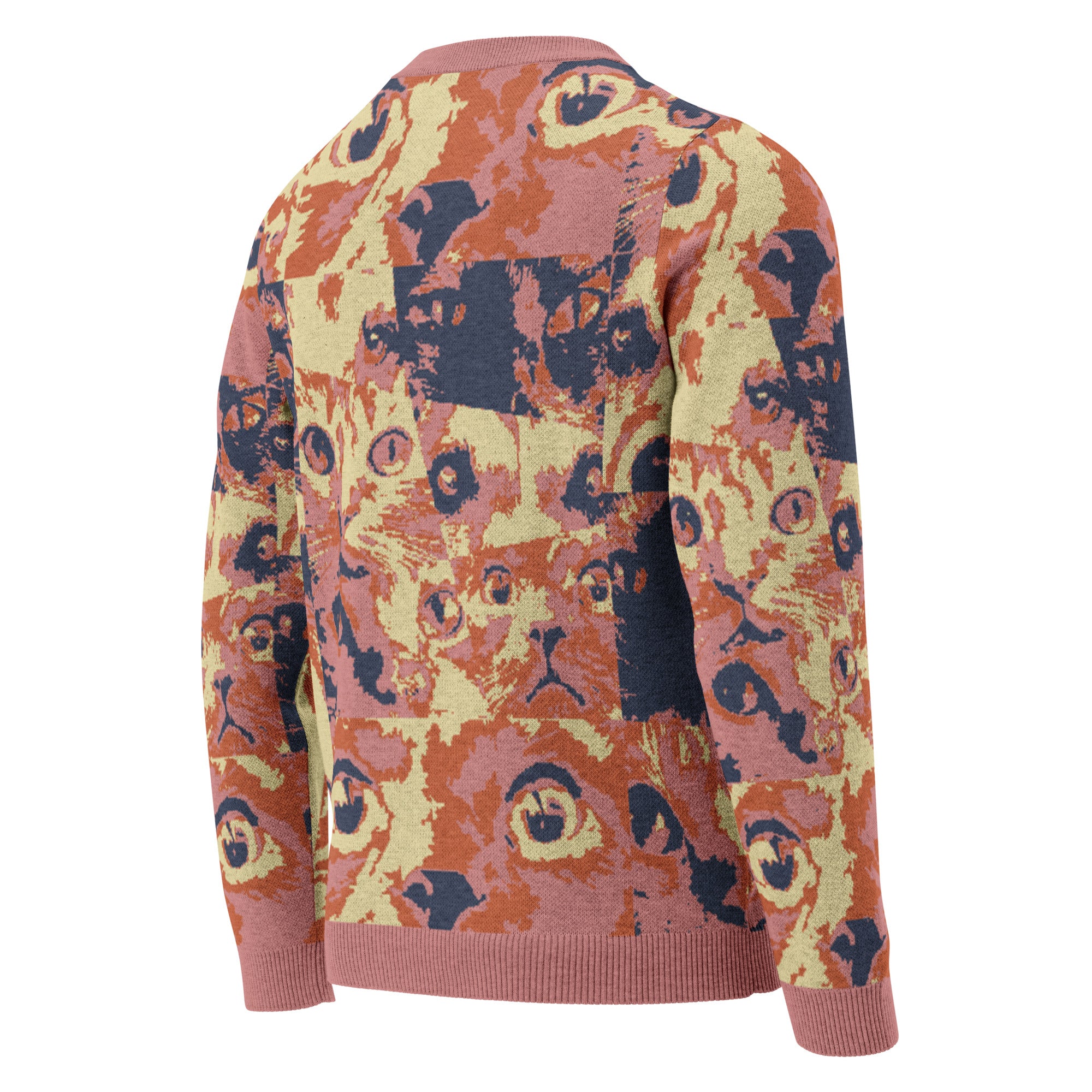 Unisex Jacquard Crewneck Knitted Sweater Classic Fit - JUX