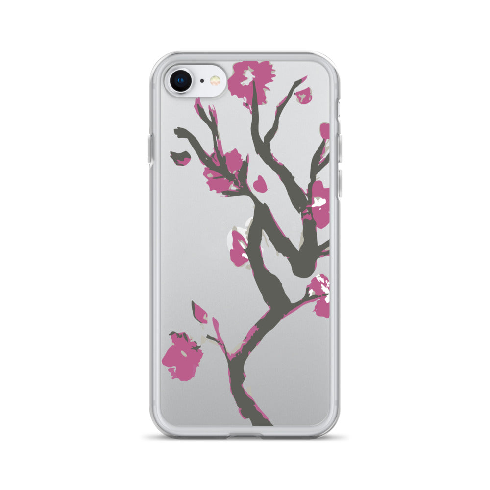 Clear iPhone Mobile Phone Case Cherry Blossom Clear