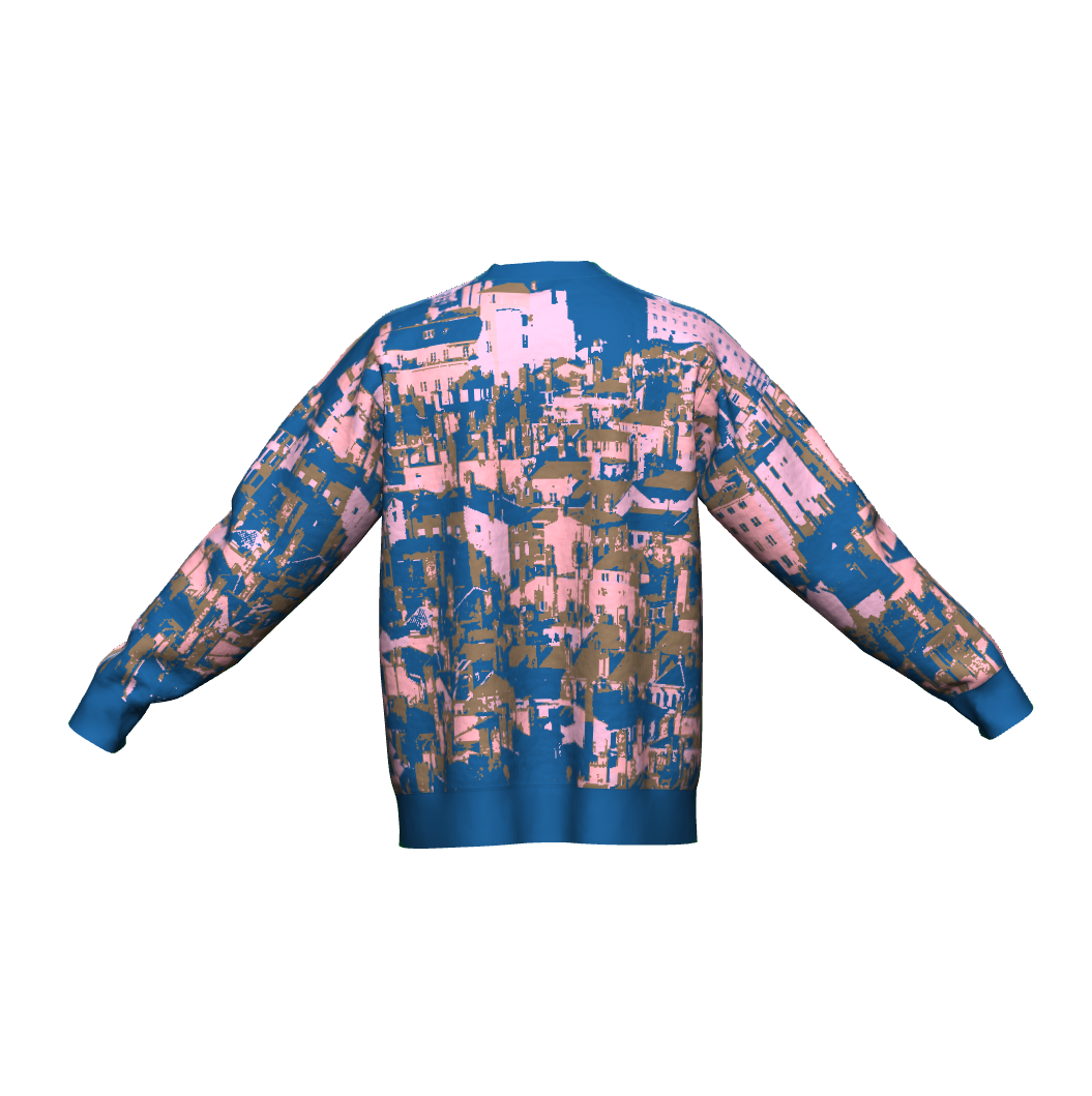 Unisex Jacquard Crewneck Knitted Sweater Relaxed Fit - JUX