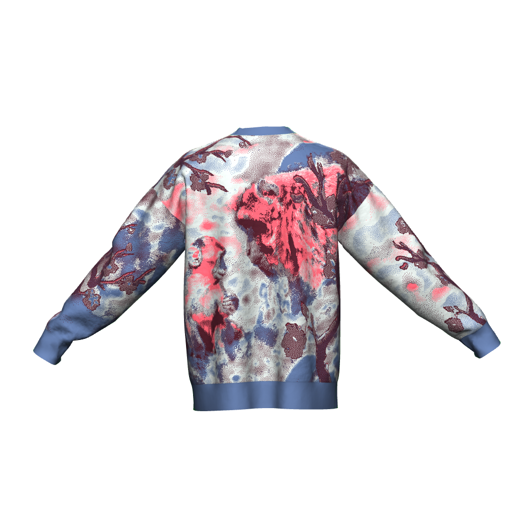 Unisex Jacquard Crewneck Knitted Sweater Relaxed Fit - JUX