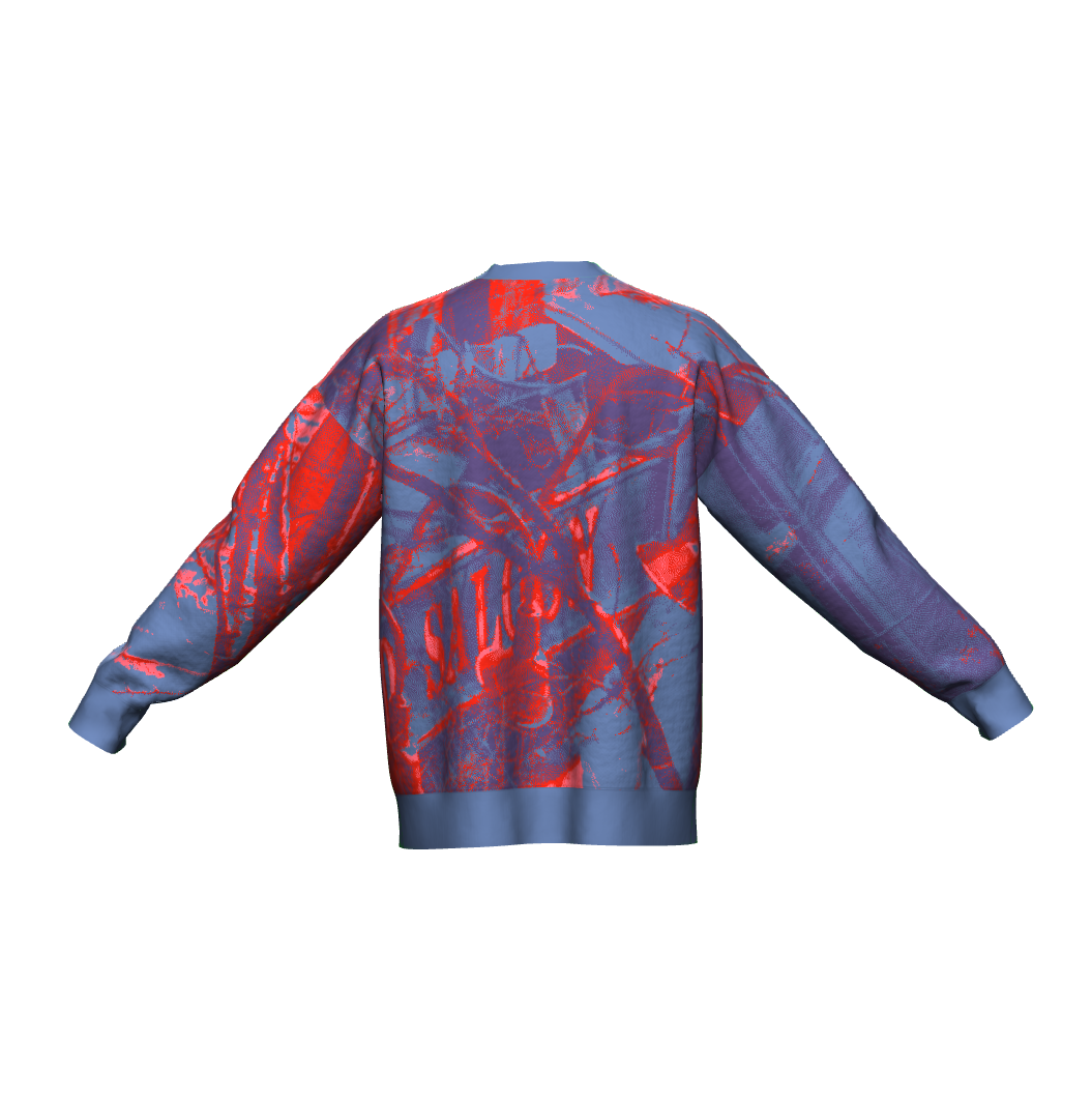 Unisex Jacquard Crewneck Knitted Sweater Relaxed Fit - JUX