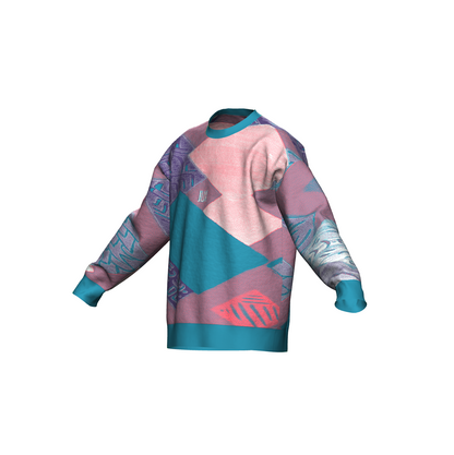 Unisex Jacquard Crewneck Knitted Sweater Relaxed Fit