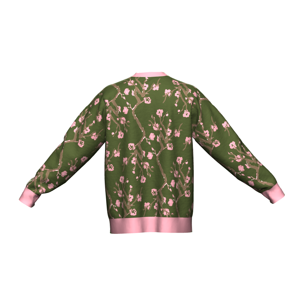 Unisex Jacquard Crewneck Knitted Sweater Relaxed Fit - JUX