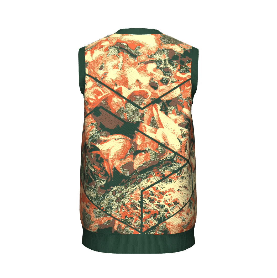 Unisex Jacquard Knitted V-Neck Sweater Vest - JUX