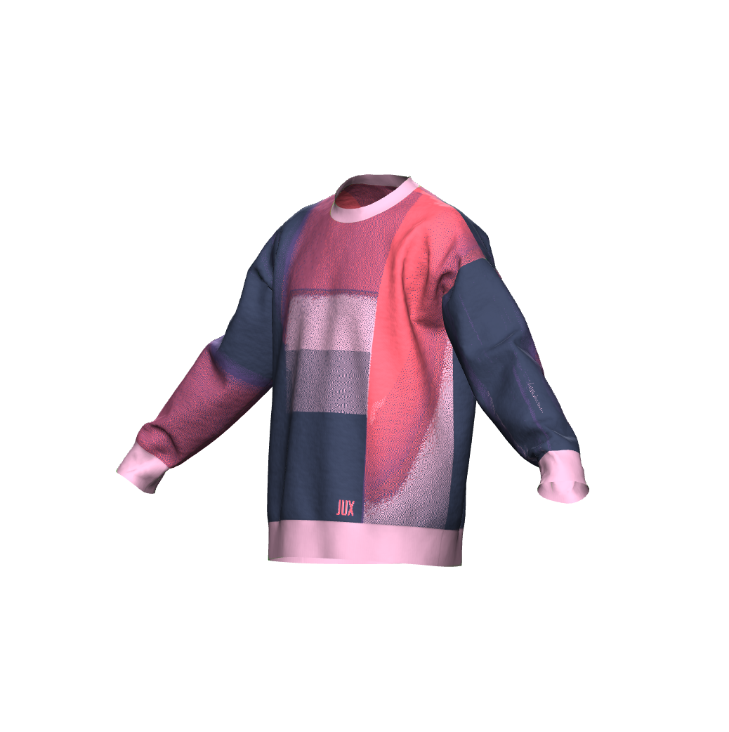 Unisex Jacquard Crewneck Knitted Sweater Relaxed Fit - JUX