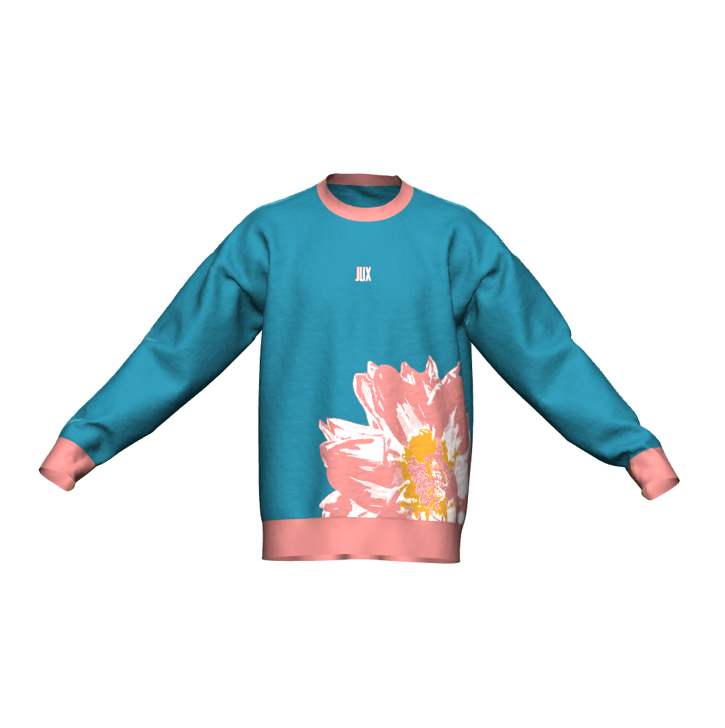 Unisex Jacquard Crewneck Knitted Sweater Relaxed Fit - JUX