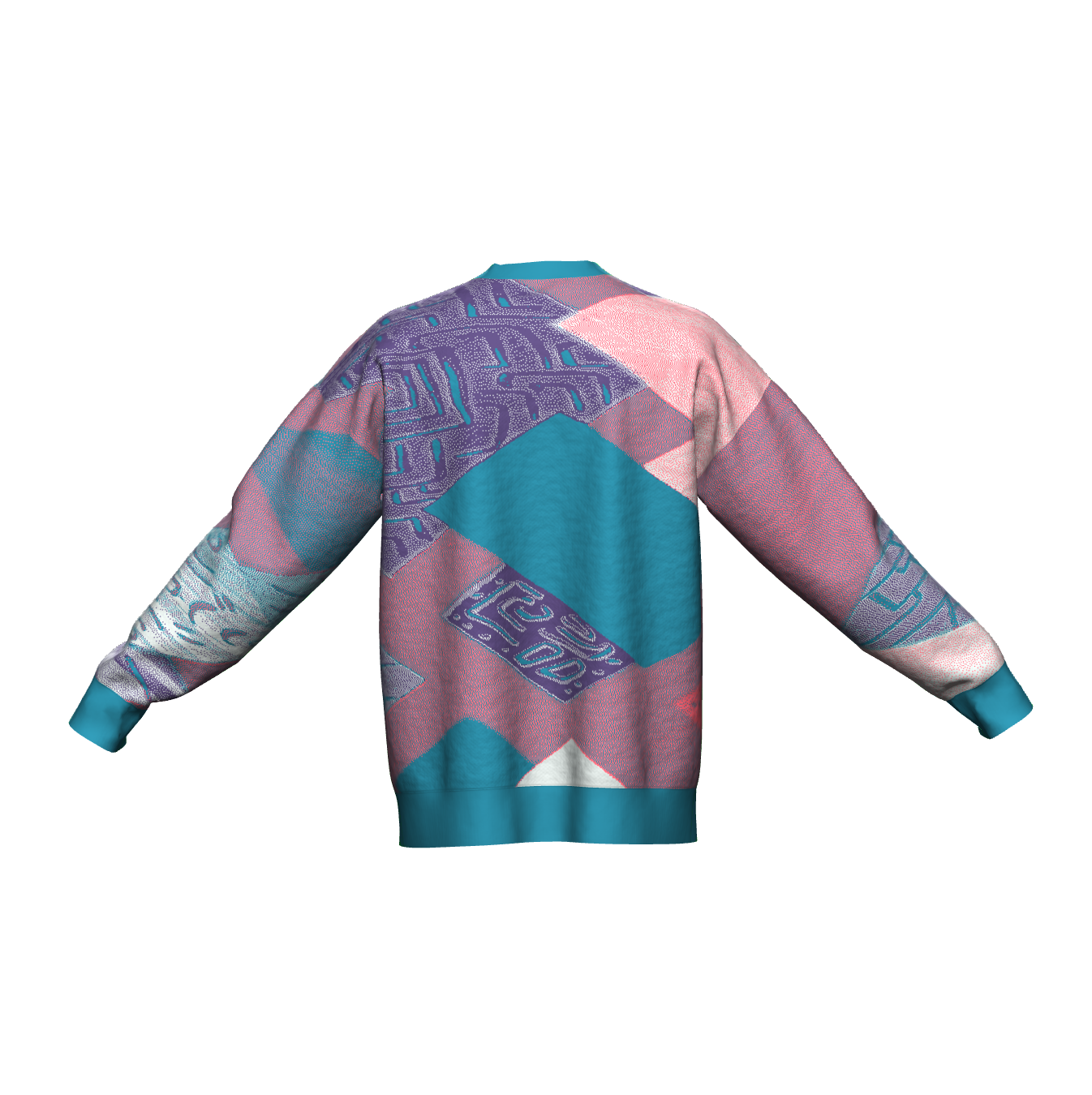 Unisex Jacquard Crewneck Knitted Sweater Relaxed Fit - JUX