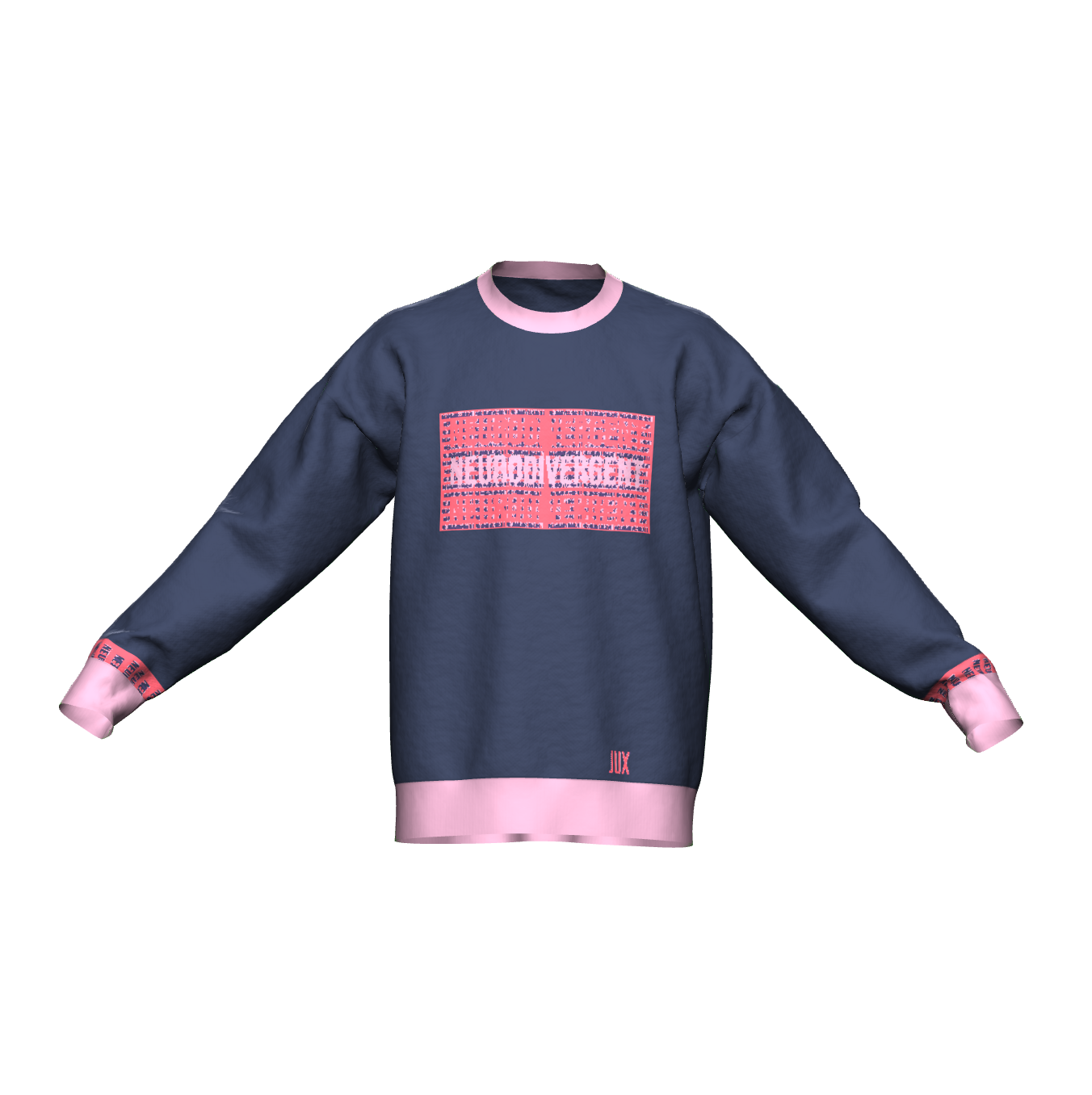 Unisex Jacquard Crewneck Knitted Sweater Relaxed Fit - Neurodivergent - JUX