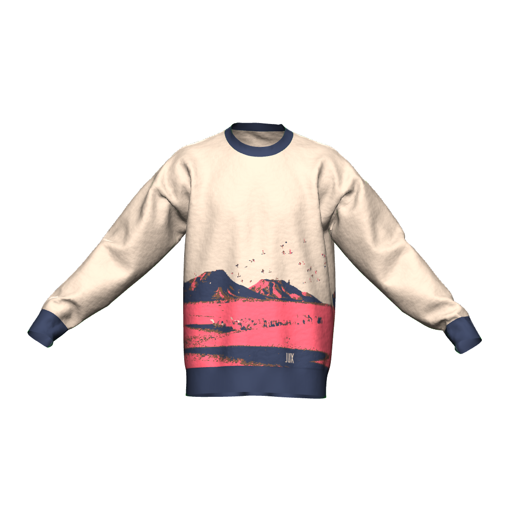 Unisex Jacquard Crewneck Knitted Sweater Relaxed Fit - JUX