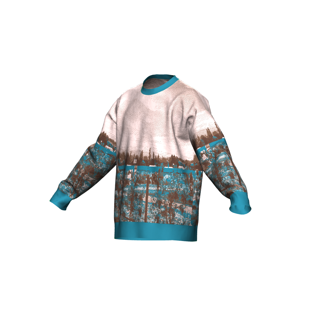 Unisex Jacquard Crewneck Knitted Sweater Relaxed Fit - JUX