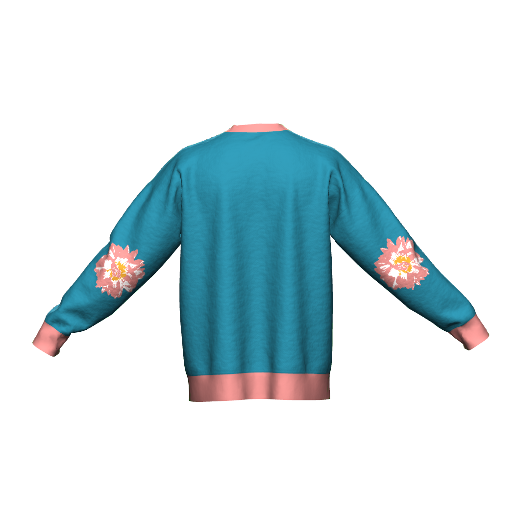 Unisex Jacquard Crewneck Knitted Sweater Relaxed Fit - JUX