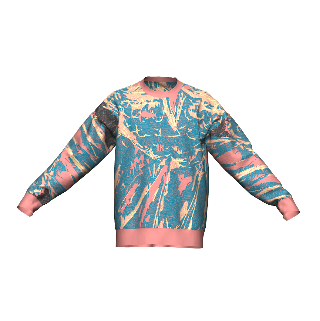 Unisex Jacquard Crewneck Knitted Sweater Relaxed Fit - JUX