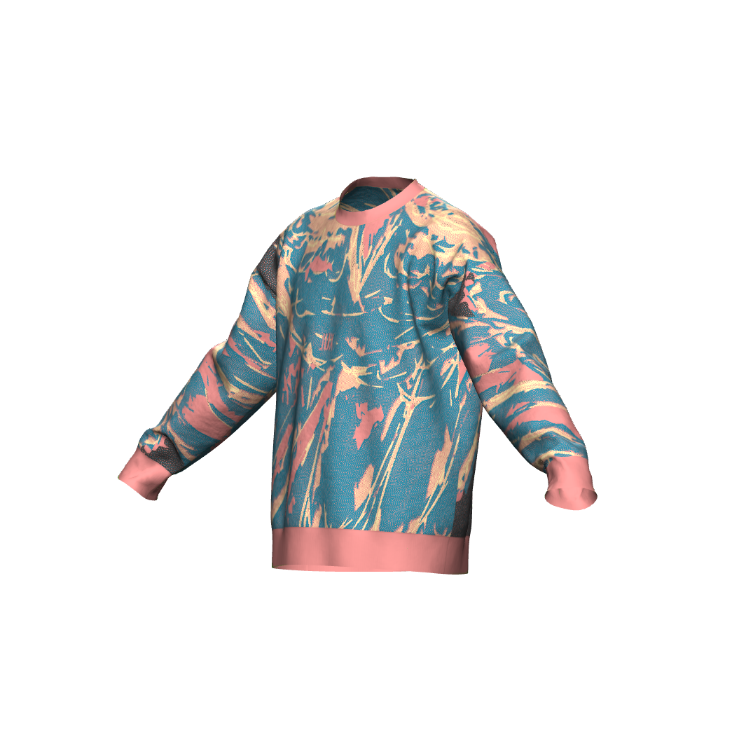 Unisex Jacquard Crewneck Knitted Sweater Relaxed Fit - JUX